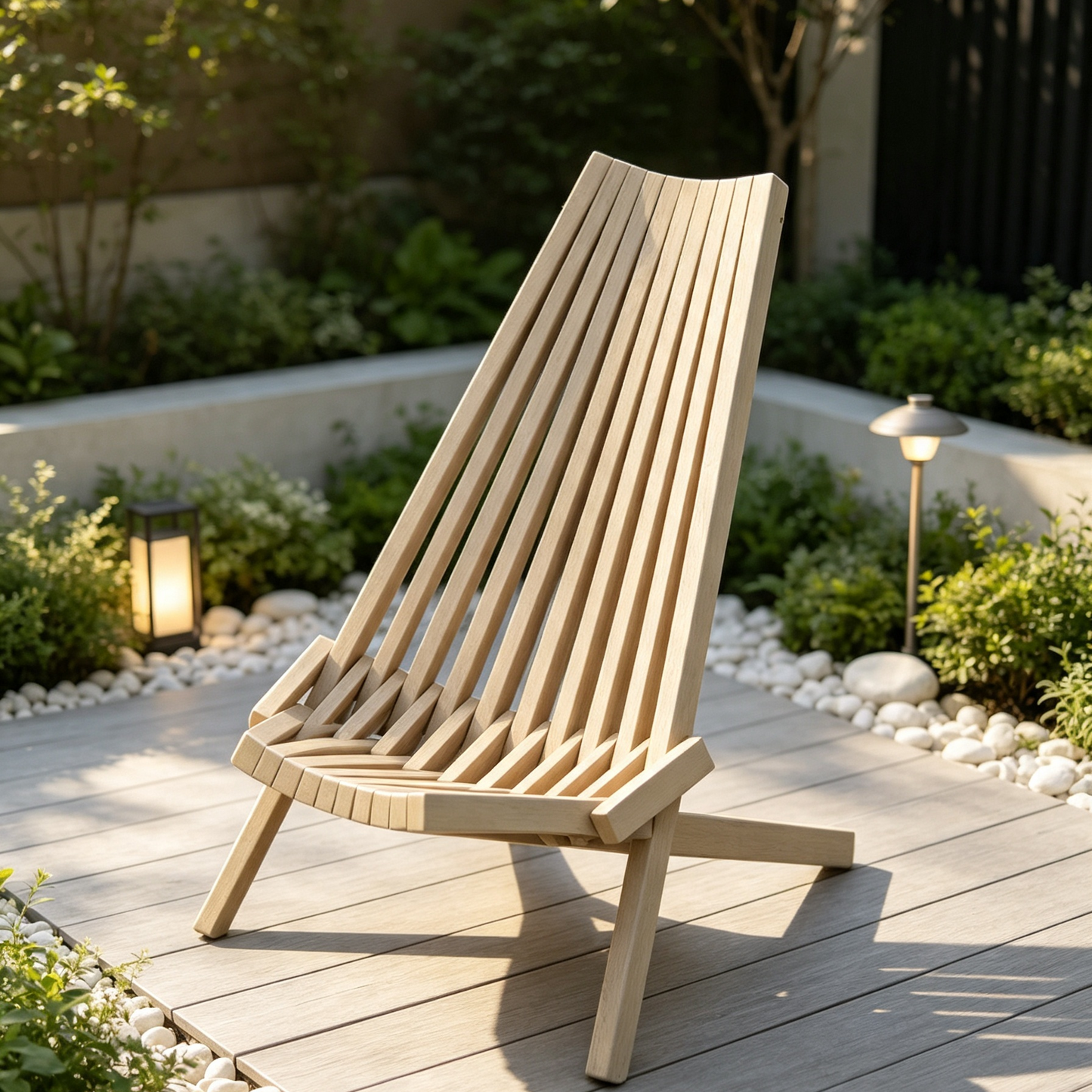 Folding Acacia Wood Outdoor Lounge Chair with natural wood finish, HouseOfZazla patio seating on Tampa Home & Garden Store