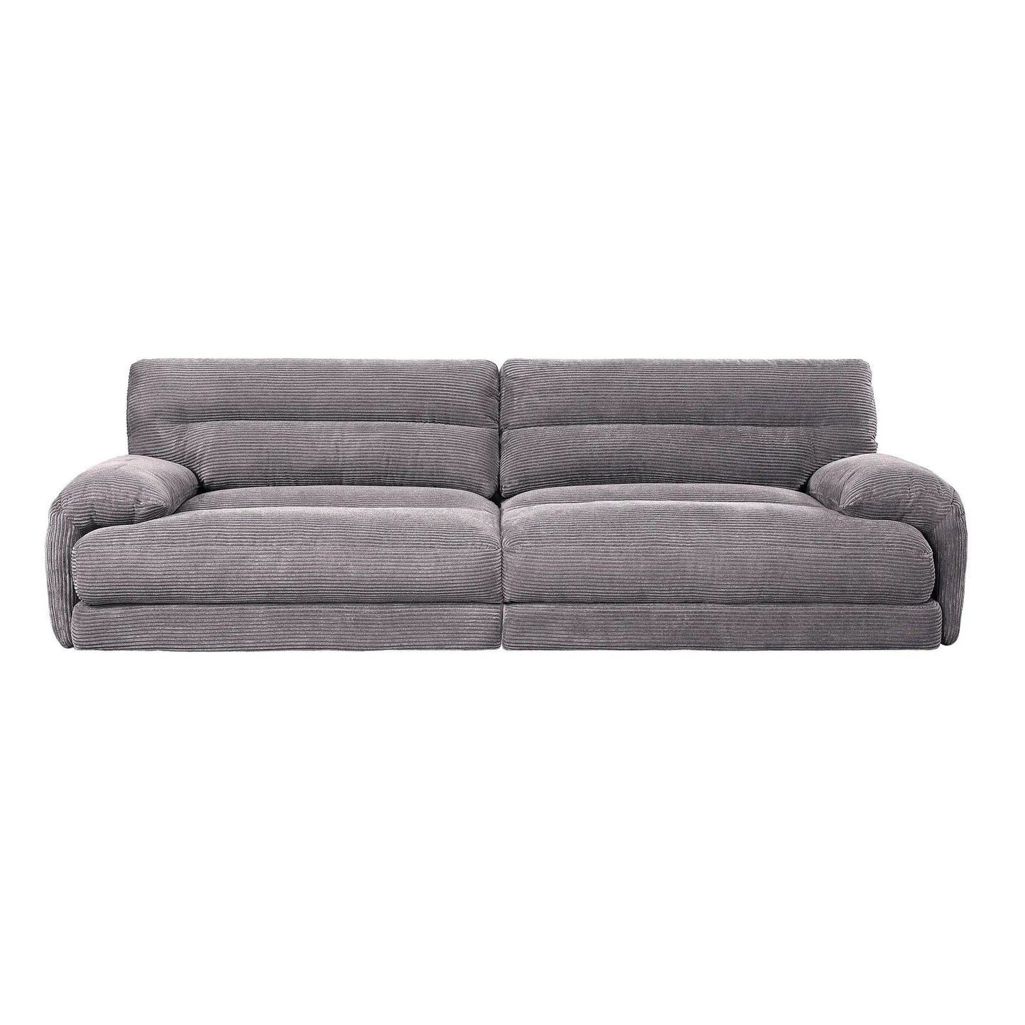 Cadenza gray corduroy stationary sofa, two-seat cushions by Unique Piece Furniture on Tampa Home & Garden Store