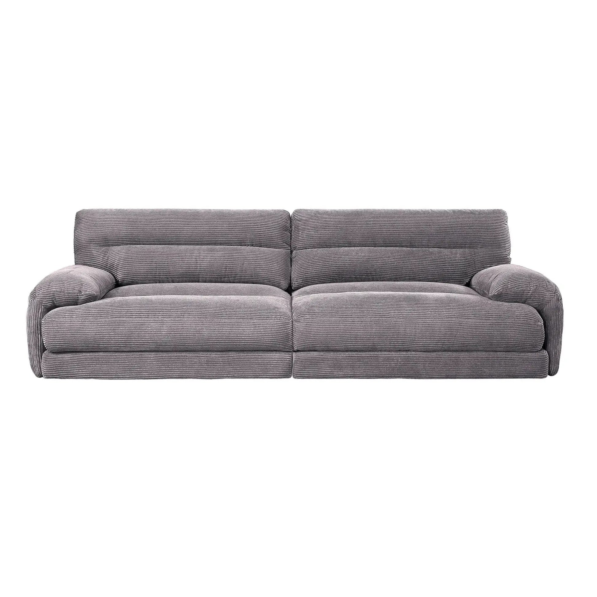 Cadenza gray corduroy stationary sofa, two-seat cushions by Unique Piece Furniture on Tampa Home & Garden Store