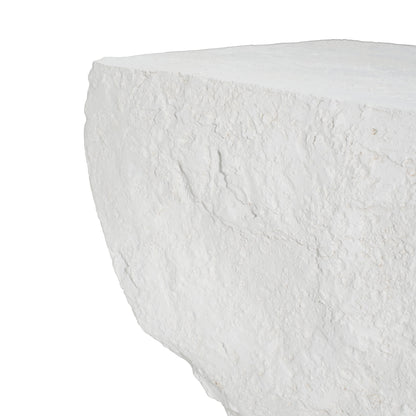 Cleo Outdoor Patio Modern Minimalist MGO Side Table white textured stone top on Tampa Home & Garden Store
