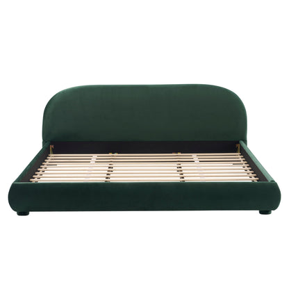 Dark Green Velvet Bed Frame and Headboard