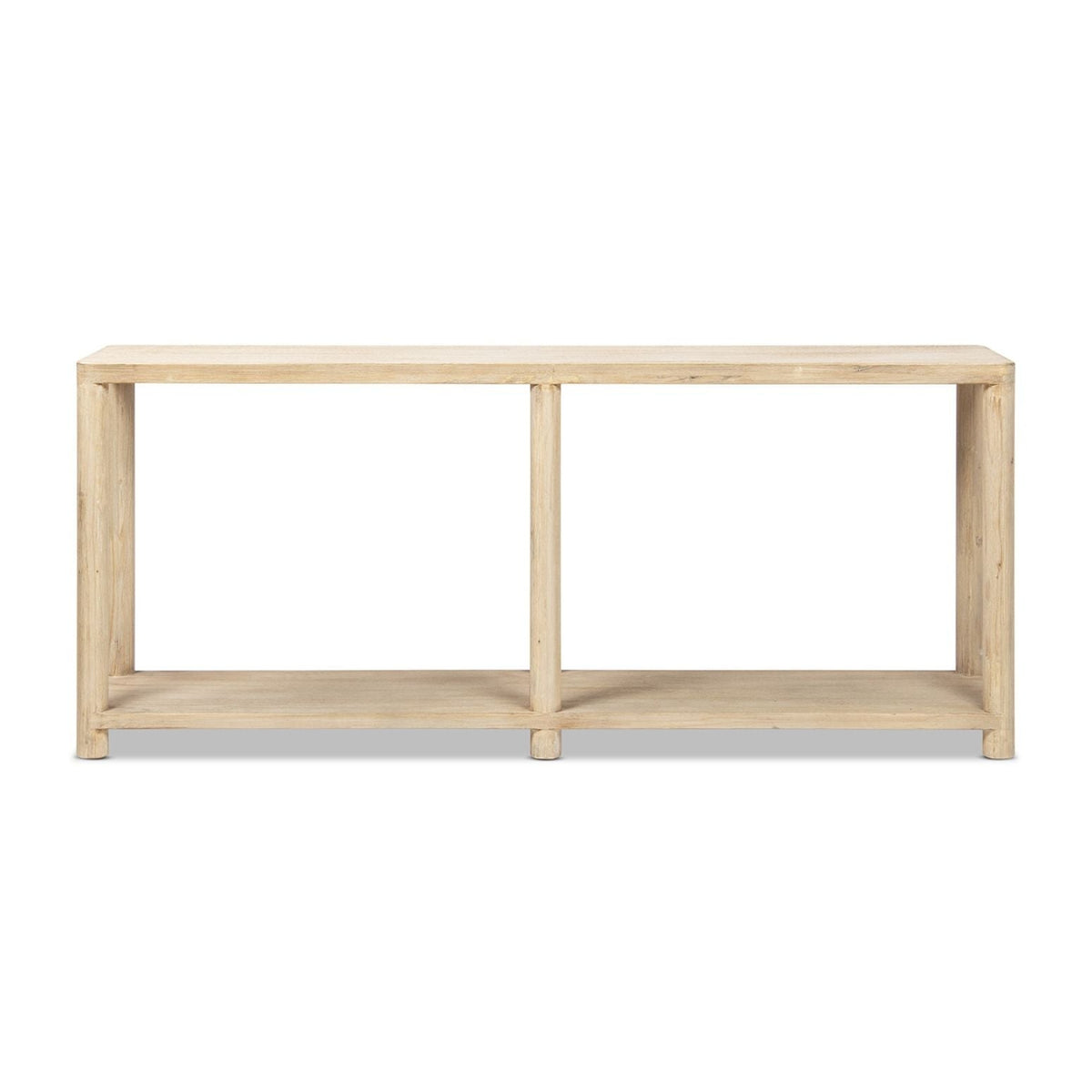 Natural reclaimed wood console table with lower shelf, two bays by HouseOfZazla on Tampa Home & Garden Store