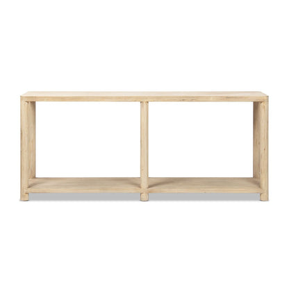 Natural reclaimed wood console table with lower shelf, two bays by HouseOfZazla on Tampa Home & Garden Store