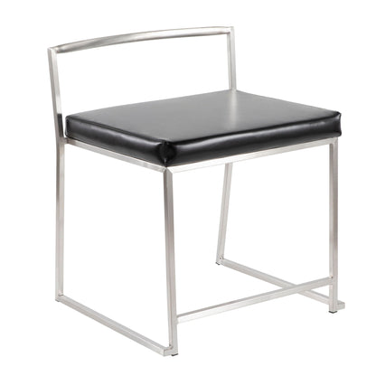 Contemporary stackable dining chair set with metal frame and black cushion by HouseOfZazla on Tampa Home & Garden Store