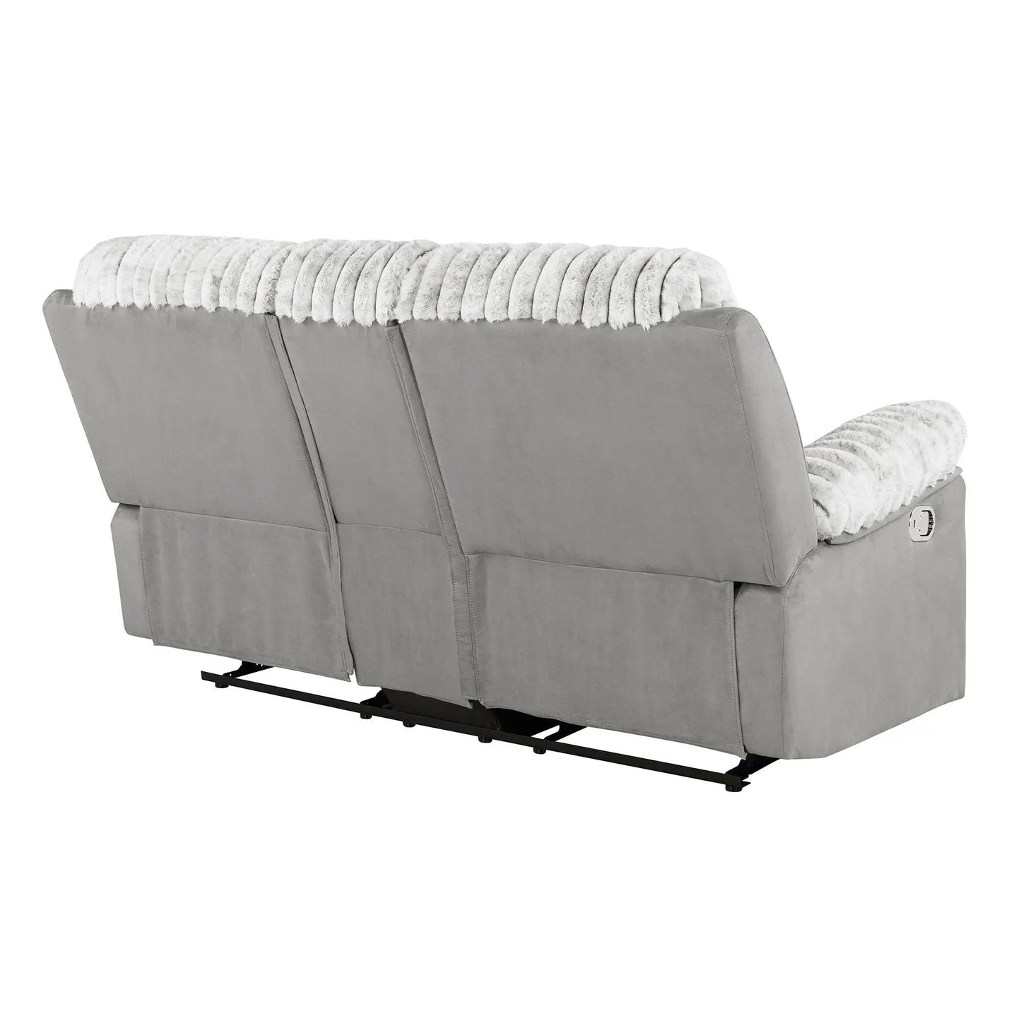 Bruni console reclining loveseat in gray fabric with manual recline by Unique Piece on Tampa Home & Garden Store