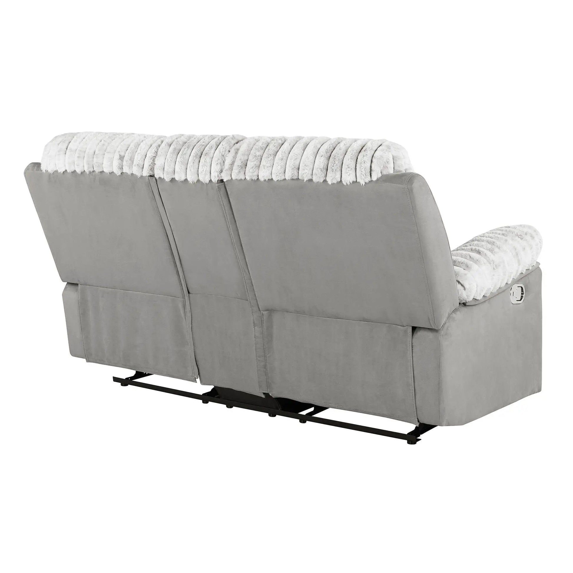 Bruni console reclining loveseat in gray fabric with manual recline by Unique Piece on Tampa Home & Garden Store