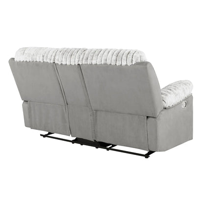 Bruni console reclining loveseat in gray fabric with manual recline by Unique Piece on Tampa Home & Garden Store