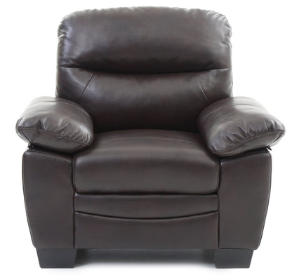 Marta Arm Chair by HouseOfZazla in dark brown leather, sturdy construction on Tampa Home & Garden Store