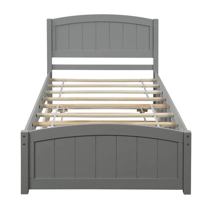 Platform Bed and Headboard With Footboard Slats