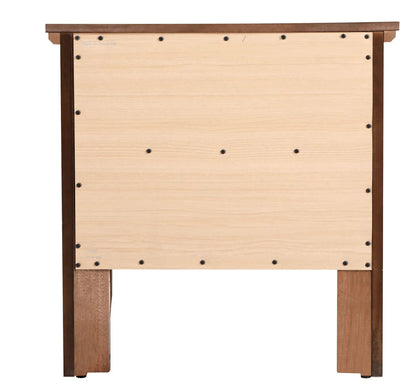 English Dovetailed Drawers Nightstand, accent nightstand in light wood with dark brown trim on Tampa Home & Garden Store