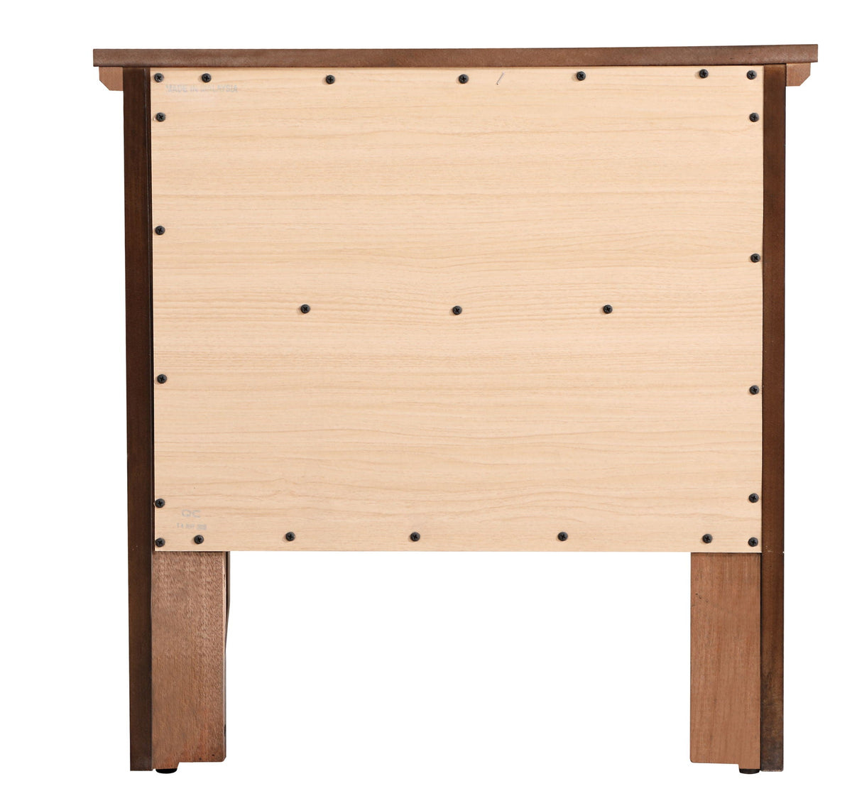 Nightstand with light wood drawer panel and dark brown frame on Tampa Home & Garden Store