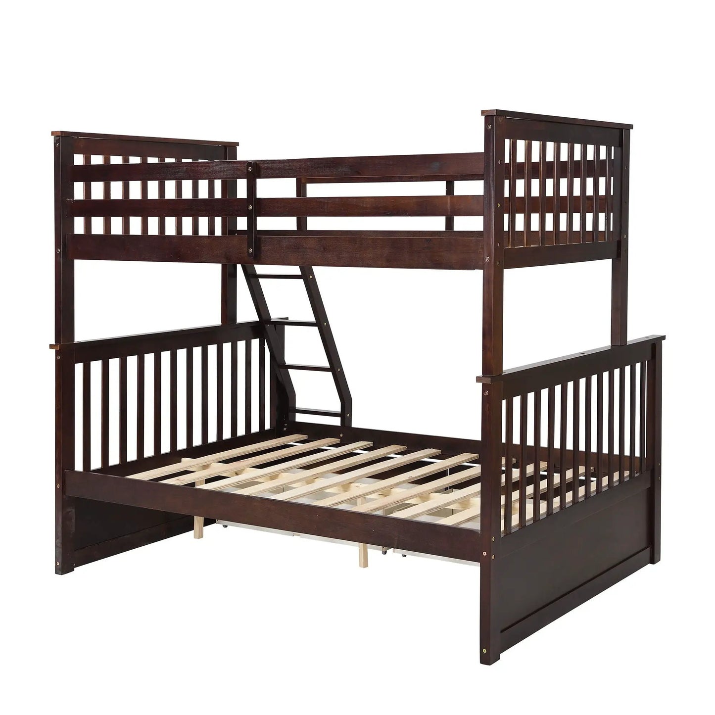 Sturdy Bunk Bed With Ladder and Guard Rails