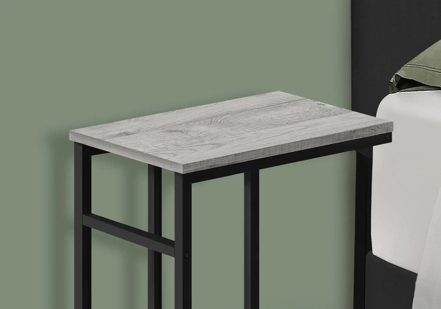 C Shaped Accent Table for Sofa and Bedside Use