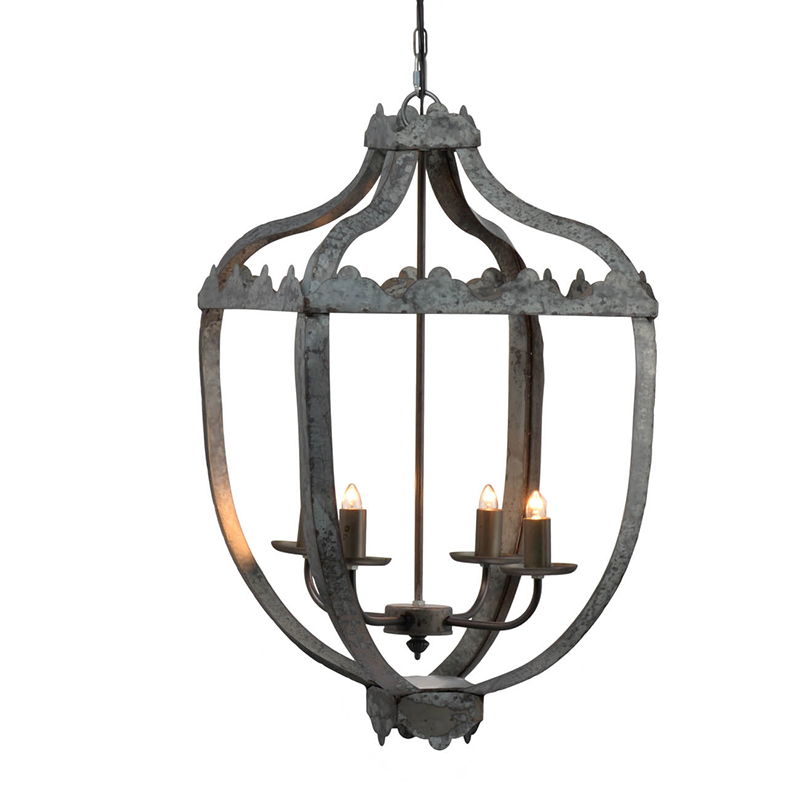 4 light gray metal chandelier hanging fixture with adjustable chain by HouseOfZazla on Tampa Home & Garden Store