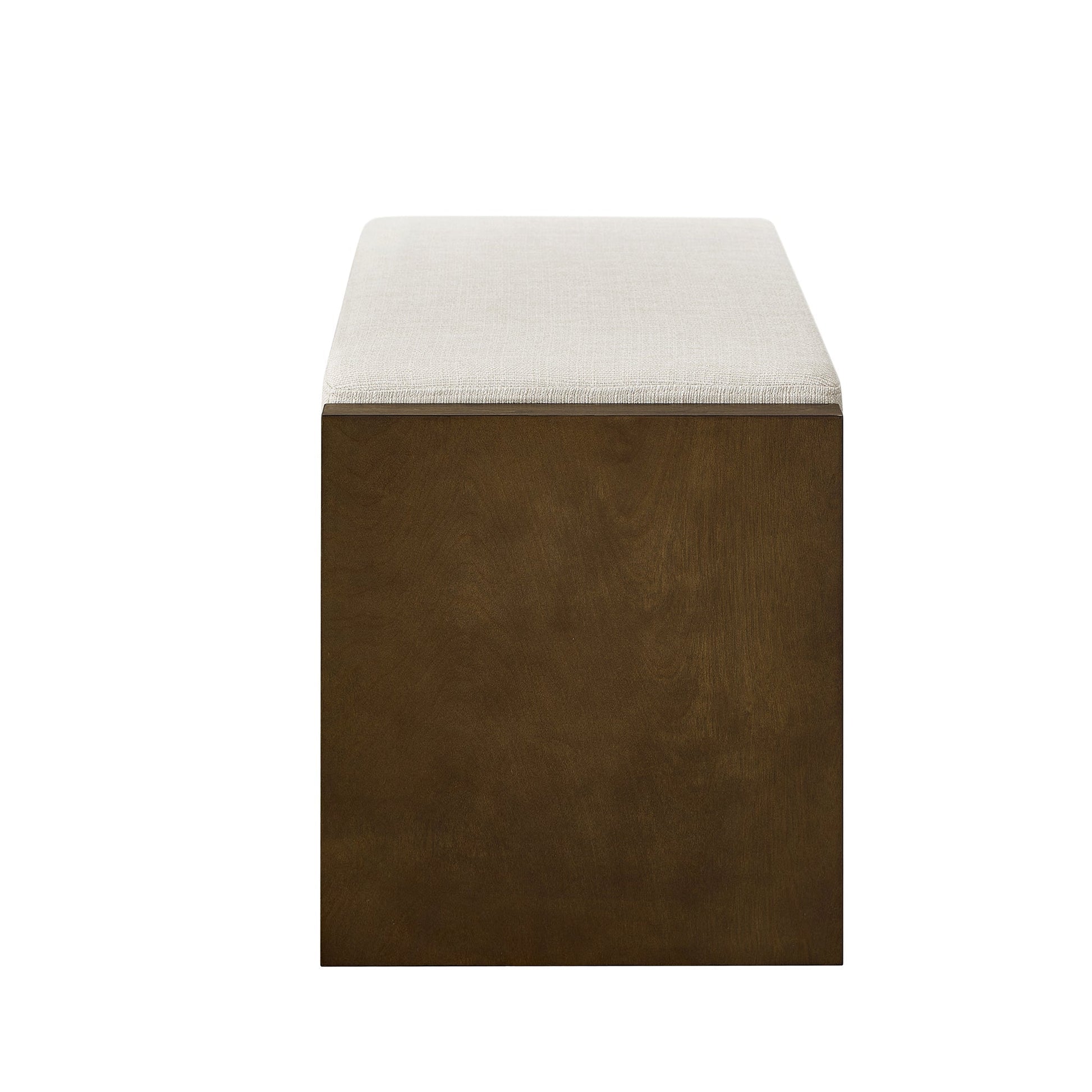 40in accent bench with lower shelf shoe rack; beige fabric top, dark wood base HouseOfZazla on Tampa Home & Garden Store