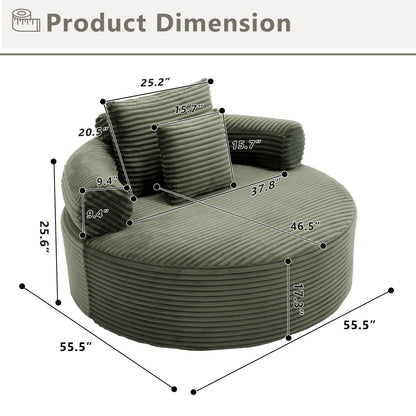 Round Sofa Bed and Pillows for the Living Room