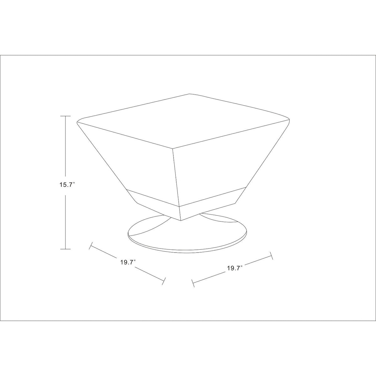 Diamond Accent Ottoman HouseOfZazla, faceted ottoman on base 19.7in W 15.7in H on Tampa Home & Garden Store