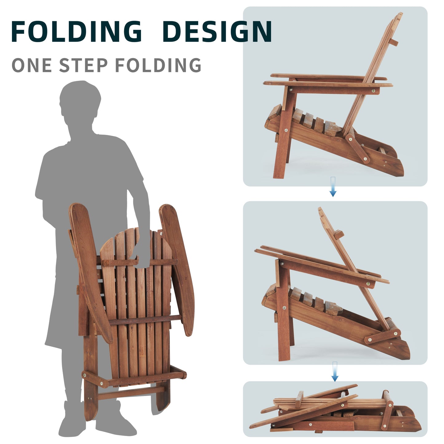 SoliWood wooden outdoor folding Adirondack chairs set of 2 by HouseOfZazla on Tampa Home & Garden Store