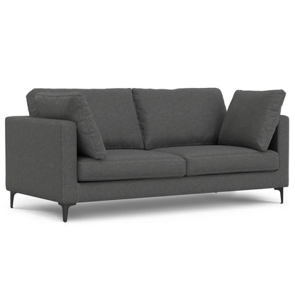 Ava Mid Century Sofa with Ottoman Set in Fabric