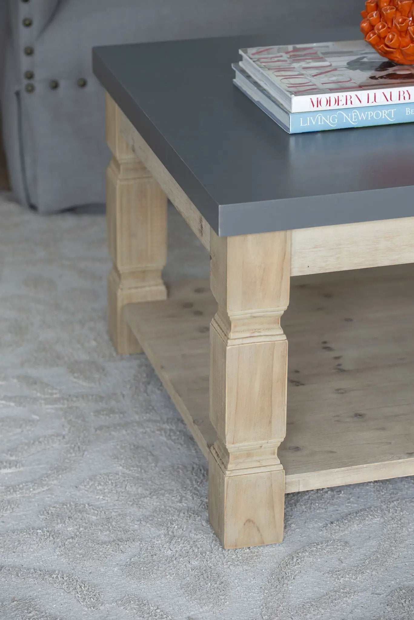 Rustic Modern Console Table With Concrete Top