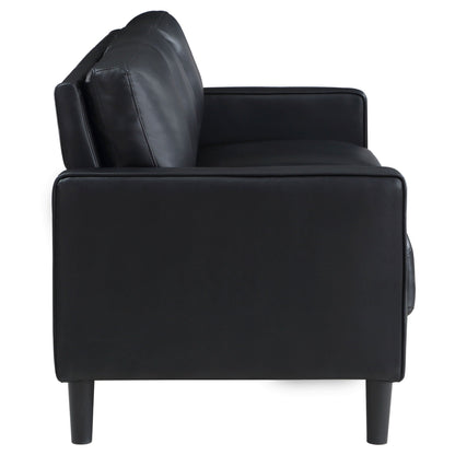 Weld 3pc Faux Leather Sofa Set with Wooden Legs
