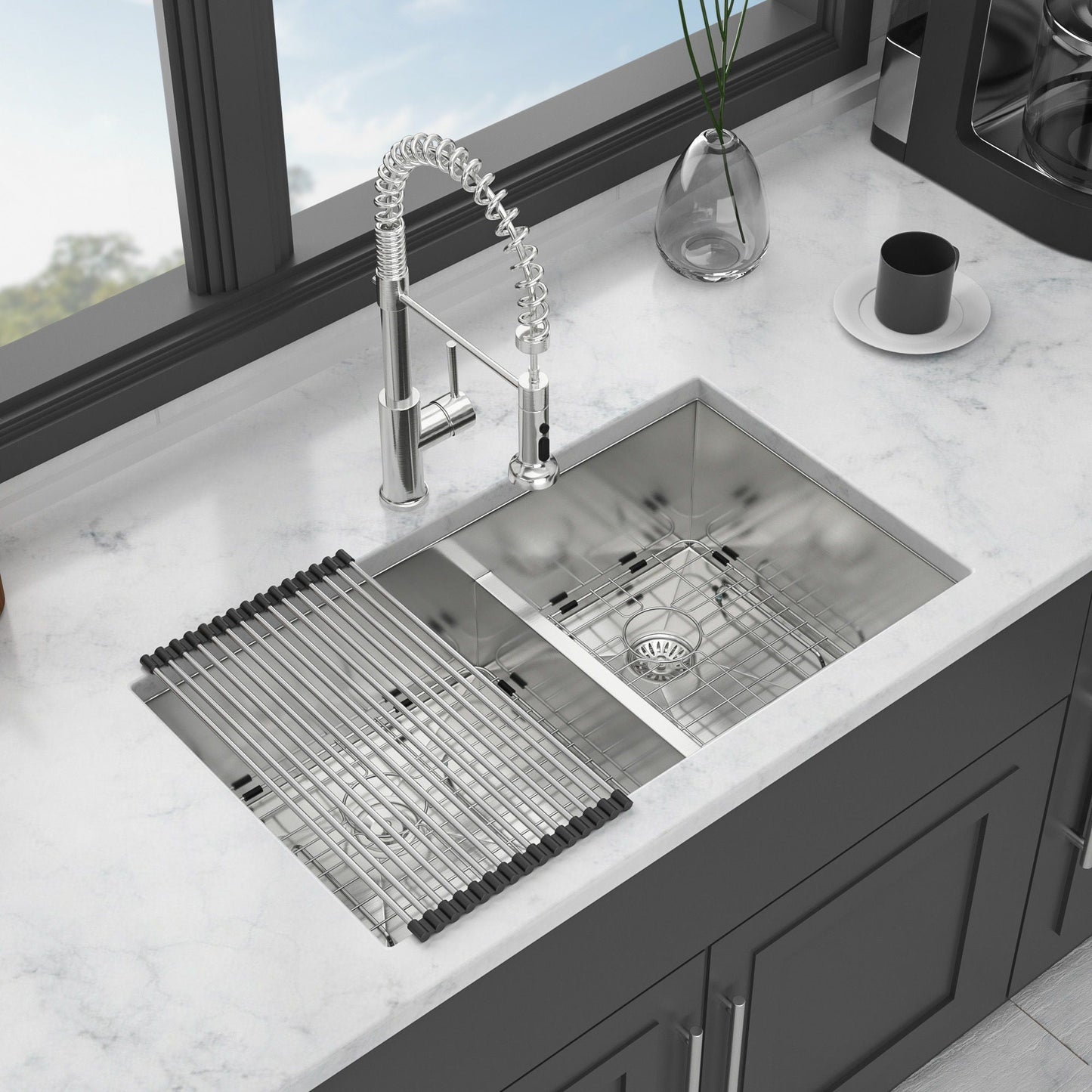 Modern Double Bowl Undermount Sink And Steel