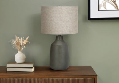 Lighting Table Lamp Concrete Contemporary HouseOfZazla with gray base and beige shade on Tampa Home & Garden Store