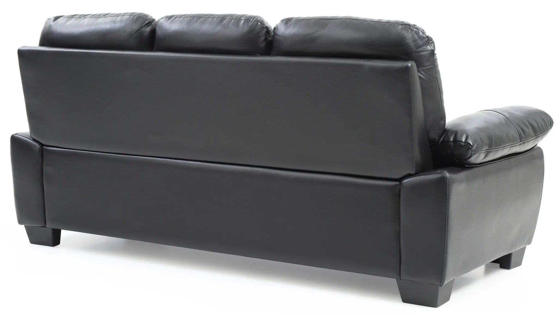 Marta sofa by Unique Piece Furniture, black leather stationary sofa back view with square legs on Tampa Home & Garden Store