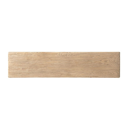 Trestle coffee table top in solid reclaimed elm with light brown finish and visible grain on Tampa Home & Garden Store