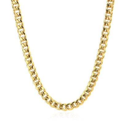 10k yellow gold Miami Cuban semi solid chain necklace 4.50 mm on Tampa Home & Garden Store