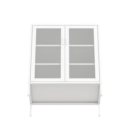 Metal accent cabinet with mesh doors in white finish; adjustable shelves by HouseOfZazla on Tampa Home & Garden Store