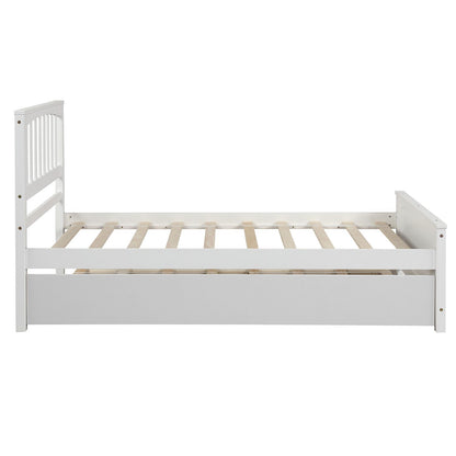 Wood Platform Bed with Headboard and Footboard