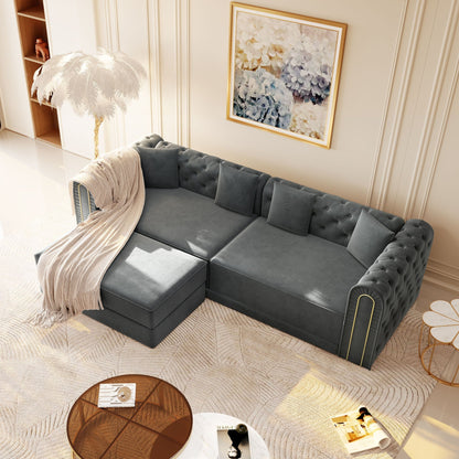 3 In 1 Convertible Sofa and Ottoman Bed