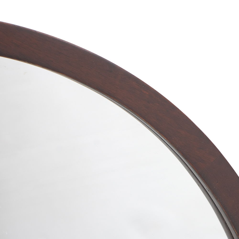 Circle wall mirror with dark wooden frame for living room HouseOfZazla on Tampa Home & Garden Store