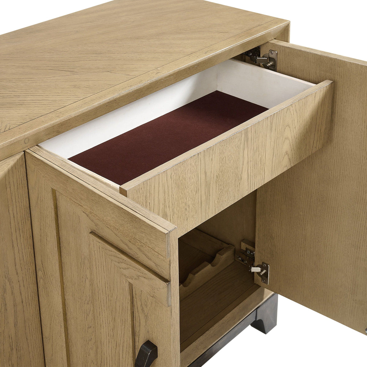 Sideboard HouseOfZazla brown wood with wine racks and drawers, ample storage on Tampa Home & Garden Store
