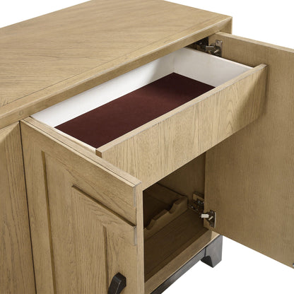 Sideboard HouseOfZazla brown wood with wine racks and drawers, ample storage on Tampa Home & Garden Store