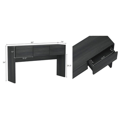 Linda Console Table with Three-Drawer Storage in dark gray finish by HouseOfZazla on Tampa Home & Garden Store
