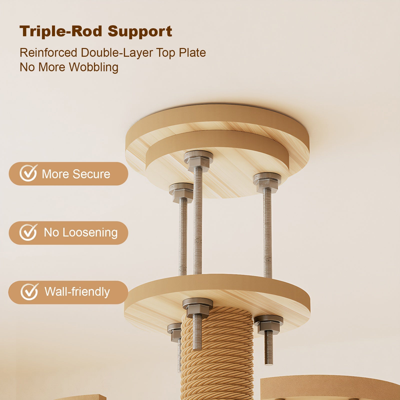 Floor to Ceiling Cat Tree by HouseOfZazla with adjustable height rope post on Tampa Home & Garden Store