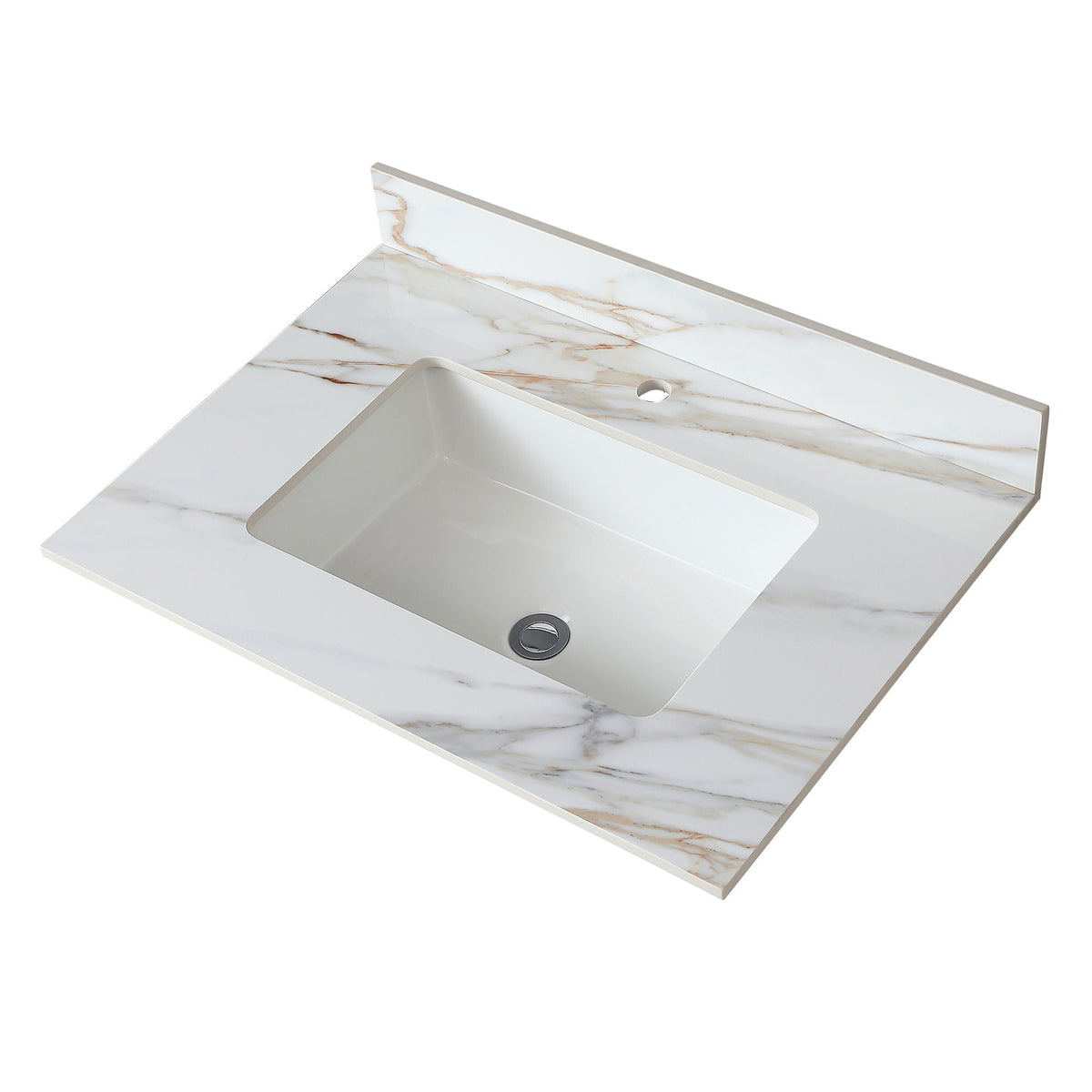 Elegant vanity top by HouseOfZazla with undermount sink and white marble backsplash on Tampa Home & Garden Store