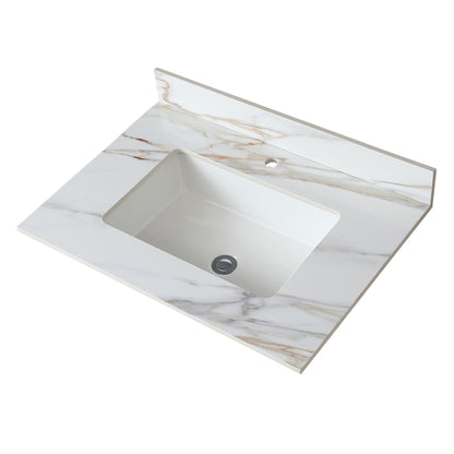 Elegant vanity top by HouseOfZazla with undermount sink and white marble backsplash on Tampa Home & Garden Store