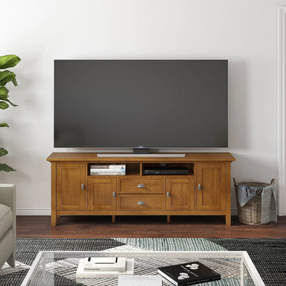 Redmond handcrafted TV media stand in oak by Unique Piece Furniture with drawers on Tampa Home & Garden Store