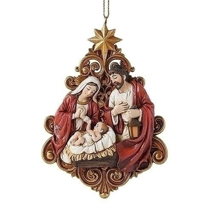 Gold Filigree Holy Family Ornament