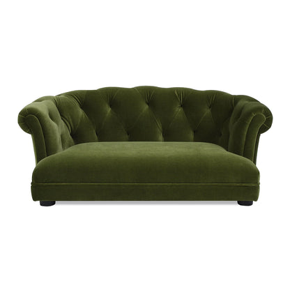 Kiki Chesterfield dog sofa bed in olive green velvet, medium by HouseOfZazla on Tampa Home & Garden Store