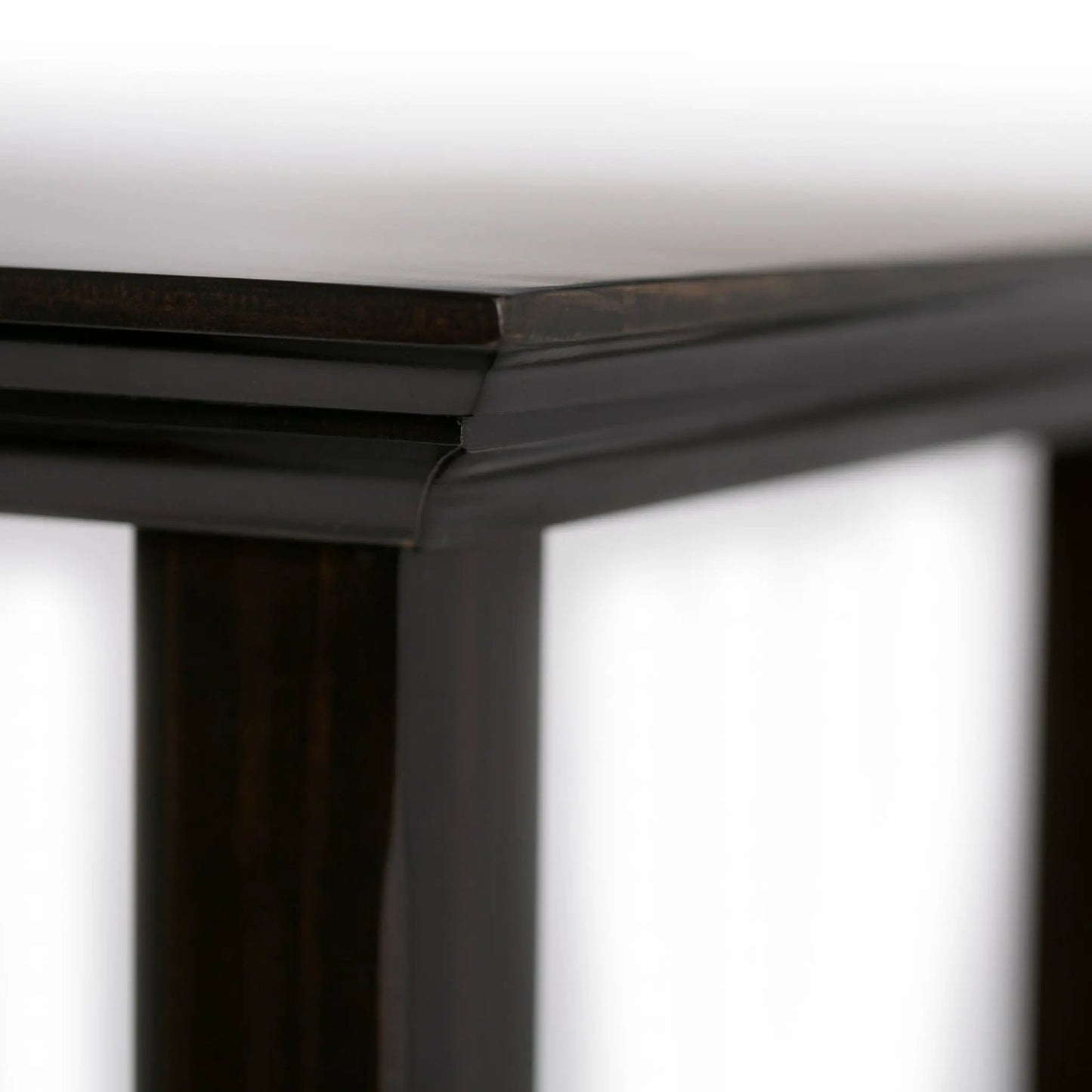 Amherst console sofa table in dark espresso wood with clean edge on Tampa Home & Garden Store