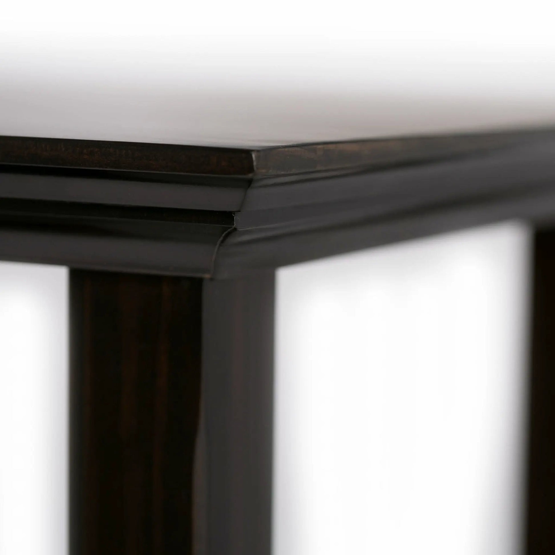 Amherst console sofa table in dark espresso wood with clean edge on Tampa Home & Garden Store