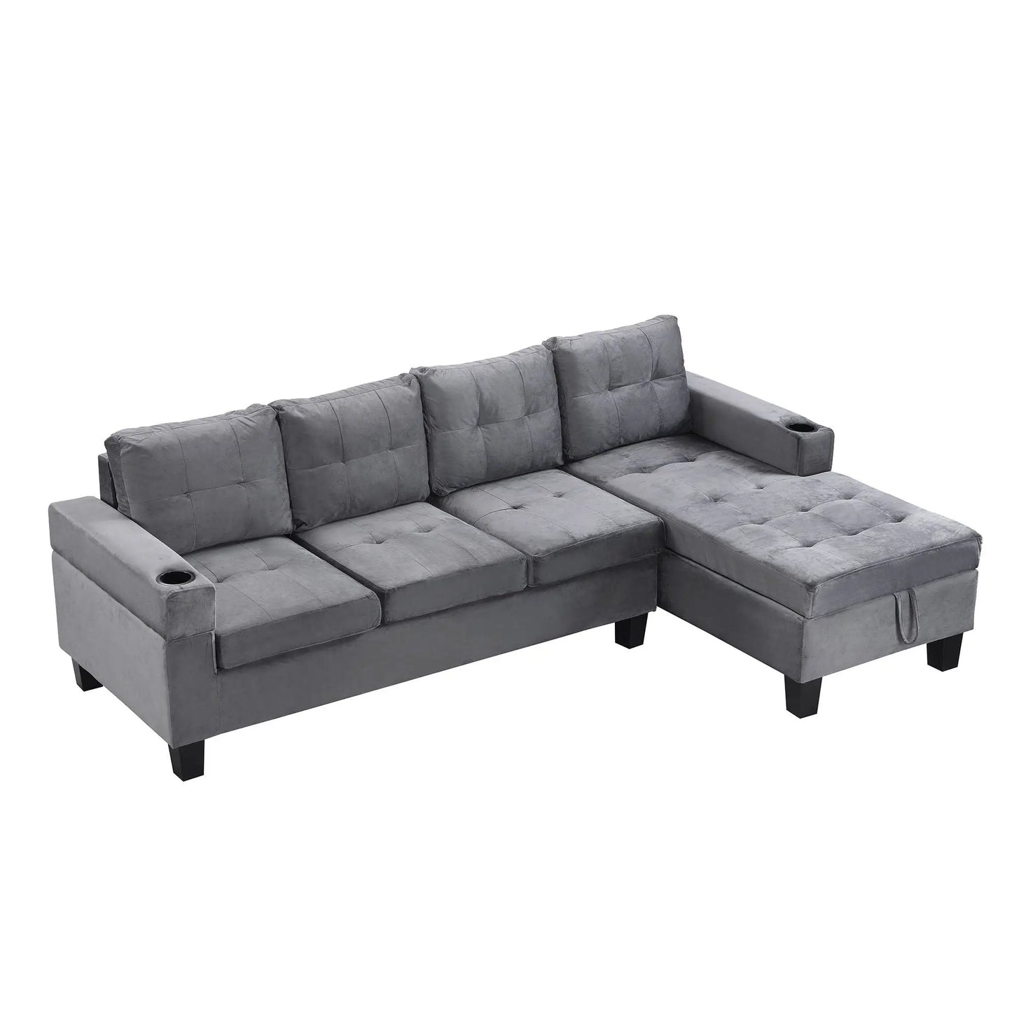 Modern sectional sofa set with L-shaped chaise and storage fabric Unique Piece Furniture on Tampa Home & Garden Store