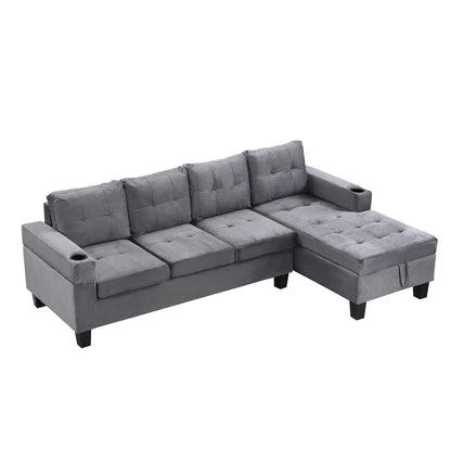 Modern sectional sofa set with L-shaped chaise and storage fabric Unique Piece Furniture on Tampa Home & Garden Store
