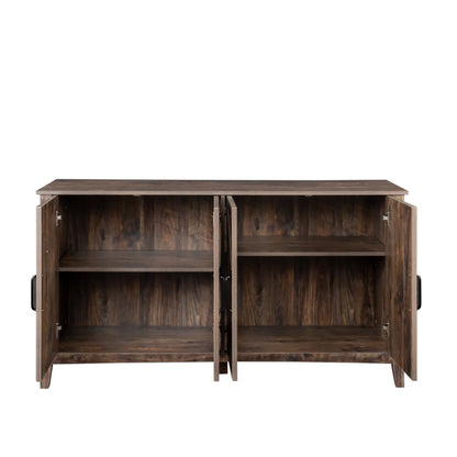 Pair of HouseOfZazla dark wood freestanding cabinets with 4 doors and 4 open shelves on Tampa Home & Garden Store