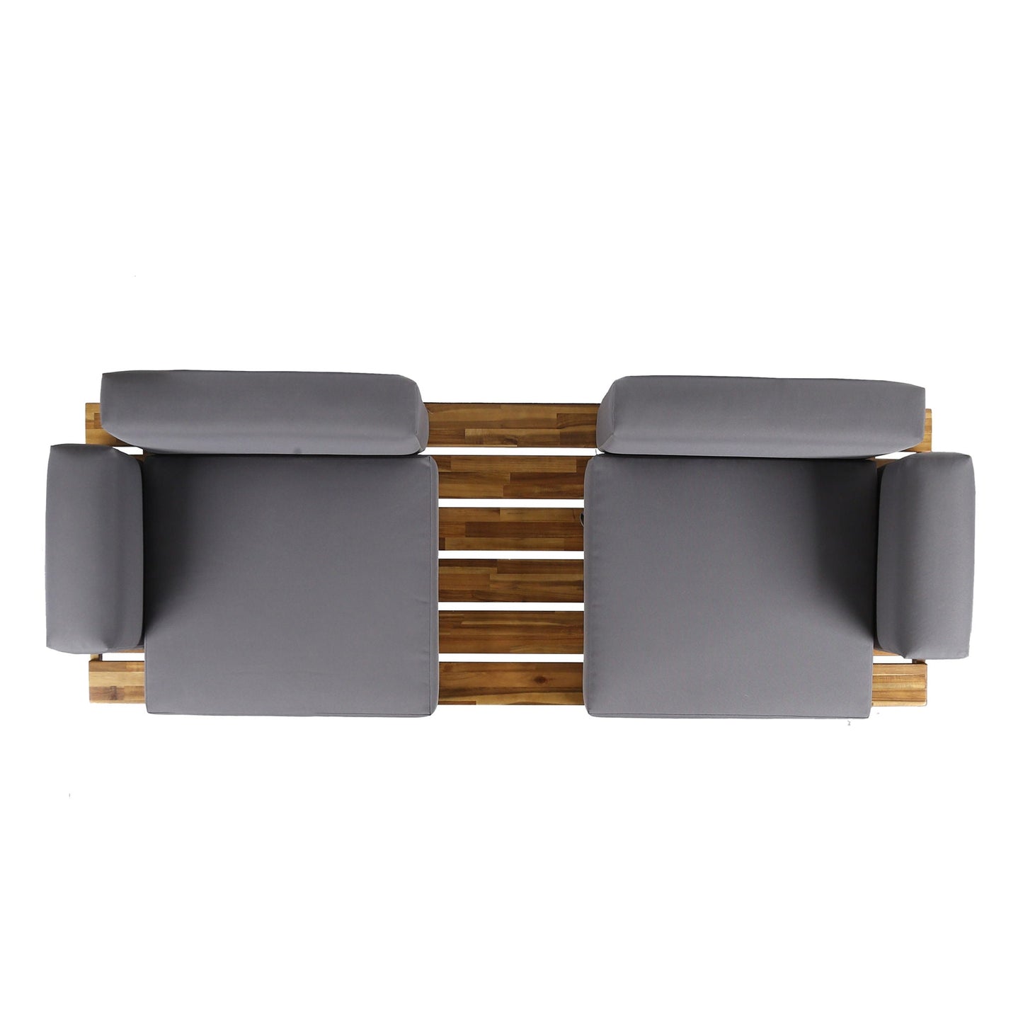 Dark Gray Patio Sofa With Iron Legs and Cushions
