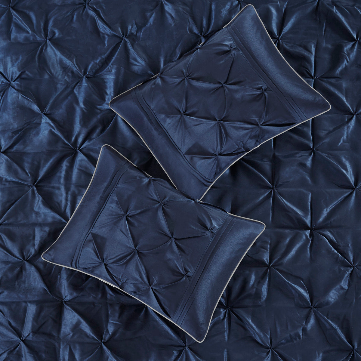 Navy King Size 7 Piece Tufted Comforter Set